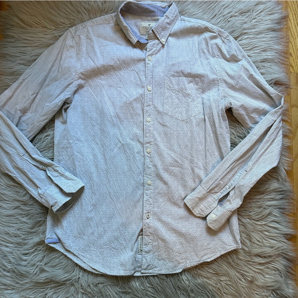 American Eagle Outfitters Men’s Light Blue Casual Shirt